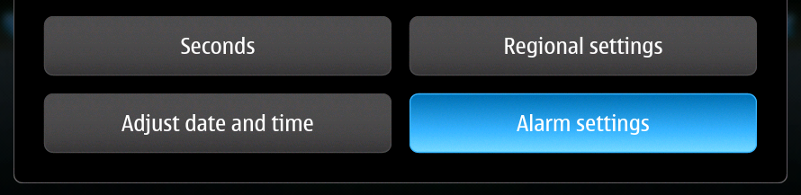 Alarm settings button