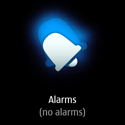 Alarms button