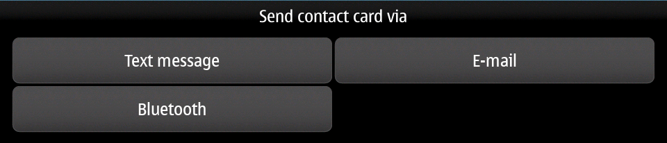 Contact card send via