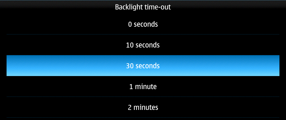 Display backlight timeout