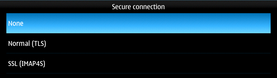 Email account IMAP secure conn