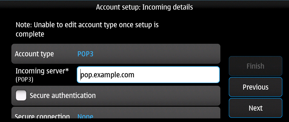 Email account POP