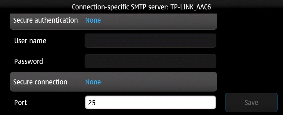 Email account SMTP specific 3