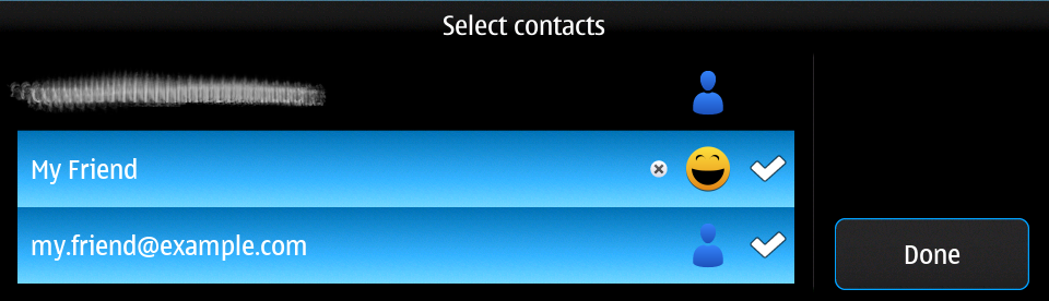 Email contacts select