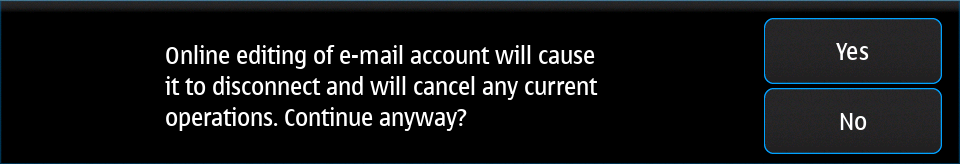 Email edit online warning
