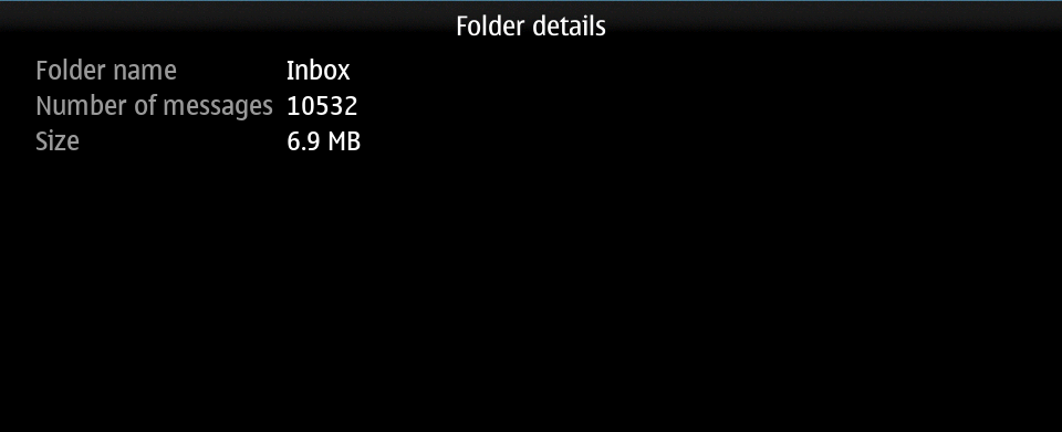 Email folder details