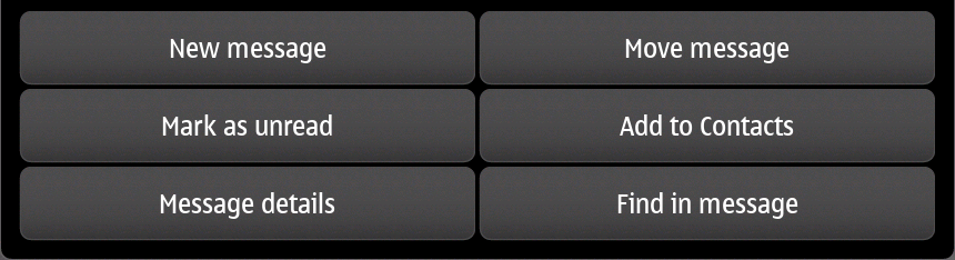 Email message read menu