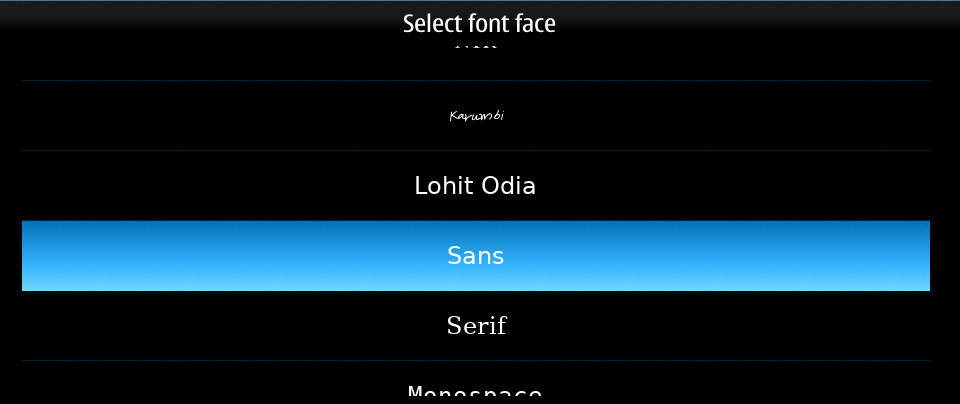 Email select font face