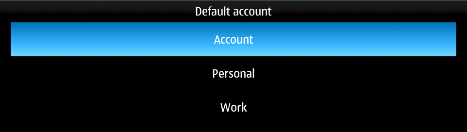 Email settings default account