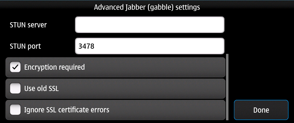 Jabber (Gabble) settings 2