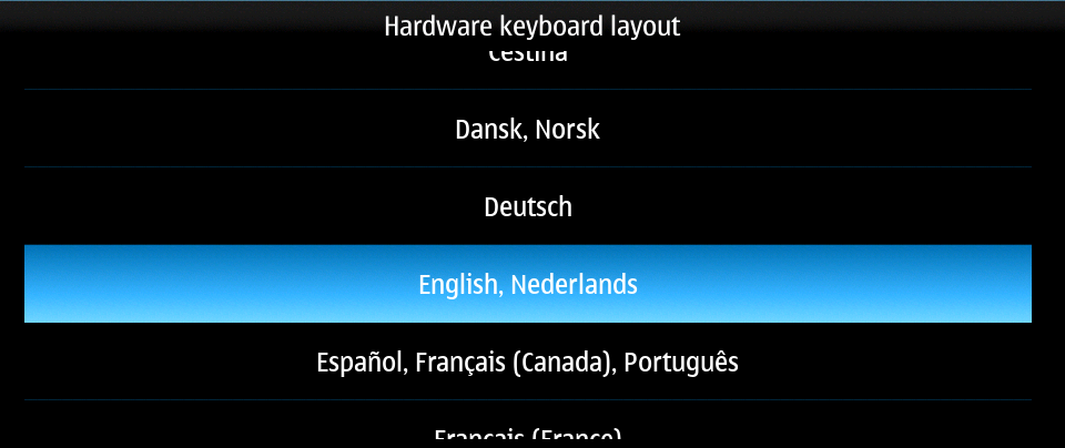 Hardware keyboard layout