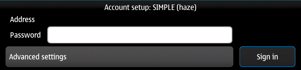SIMPLE (Haze) account setup