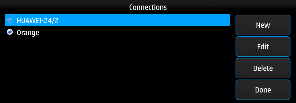 Internet connections list