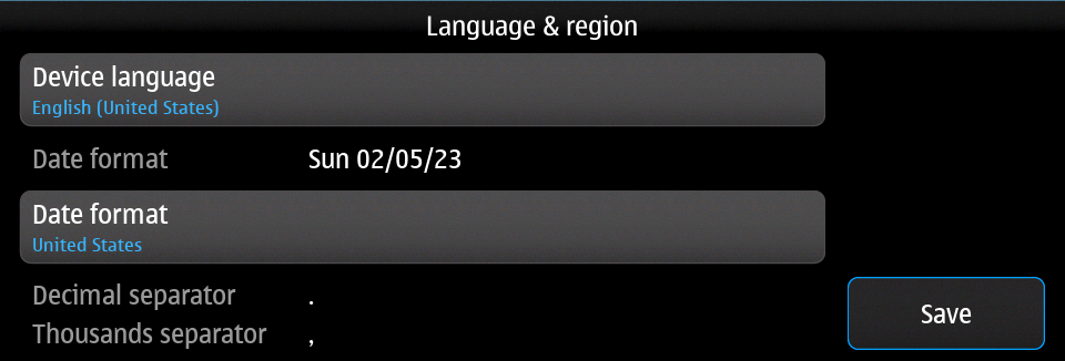 Language & region