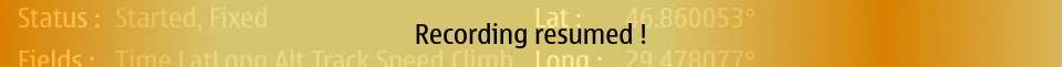 GPS Recorder resume