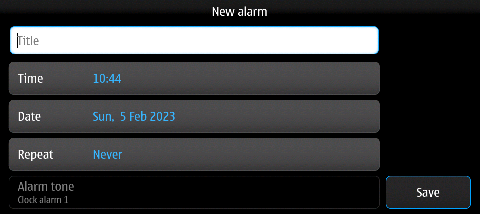 New alarm
