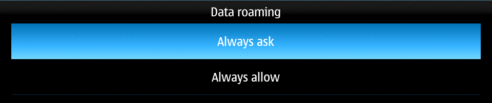 Phone data roaming