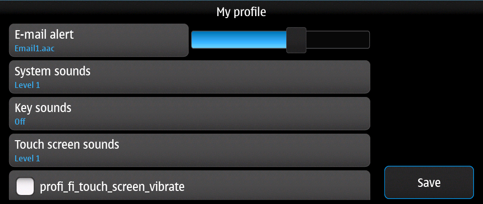 Profiles new settings 2