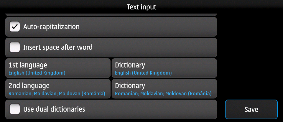 Text input two languages